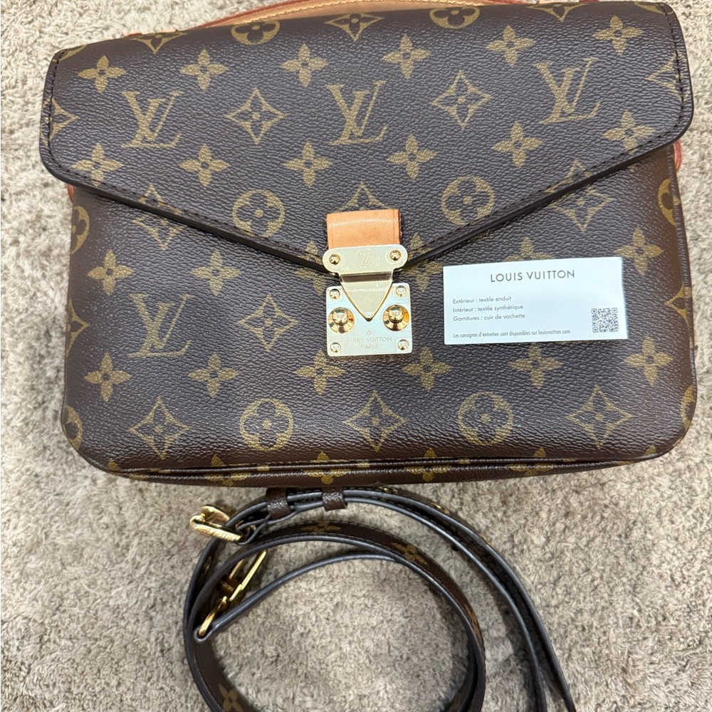 Louis Vuitton Brown Monogram Crossbody Bag with Gold Hardware